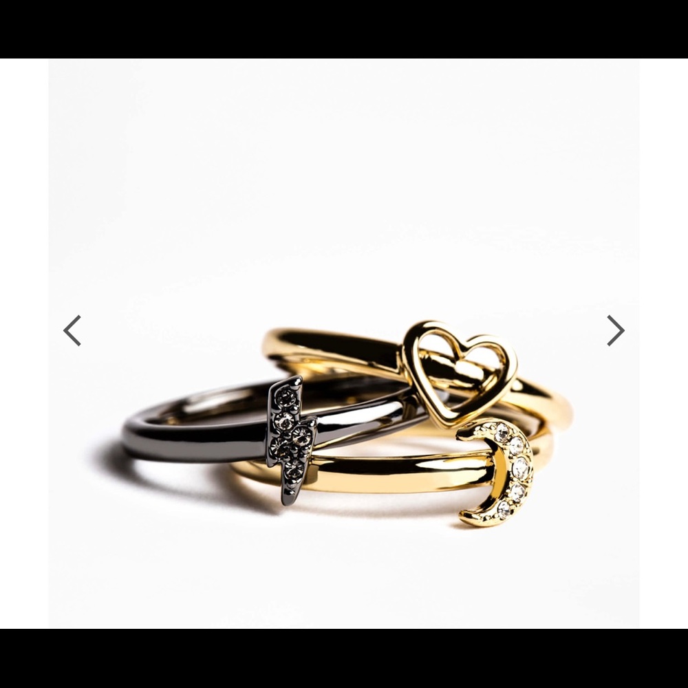 Mix N Match ring set from Zadig & Voltaire. Lightning bolt, heart and moon.